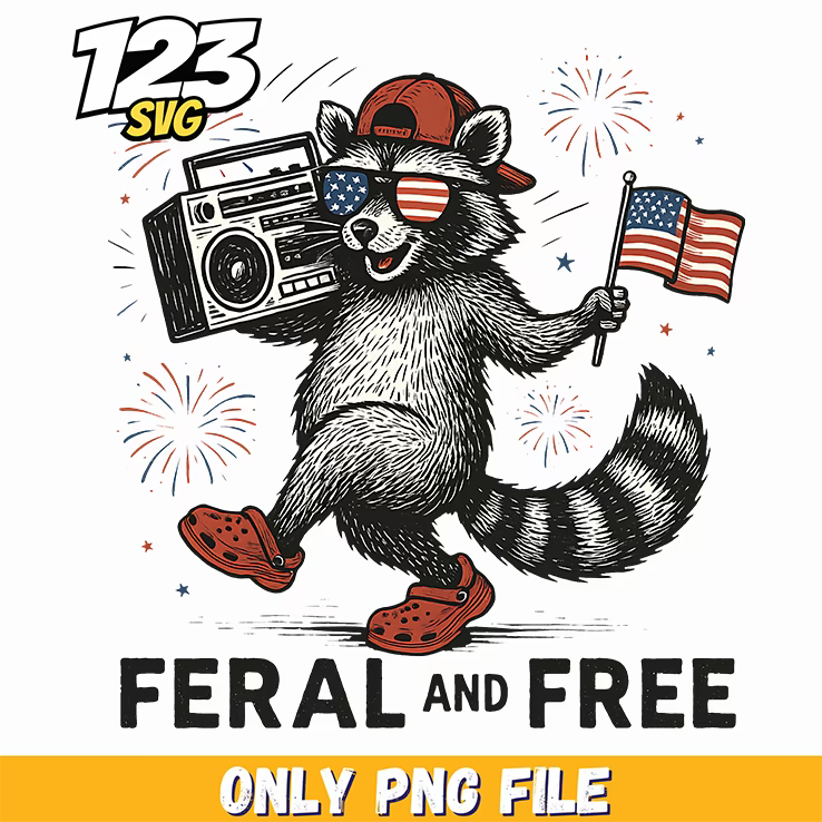 cool raccoon fireworks style png, funny raccoon png, cute but feral raccoon png - 123SVG Store