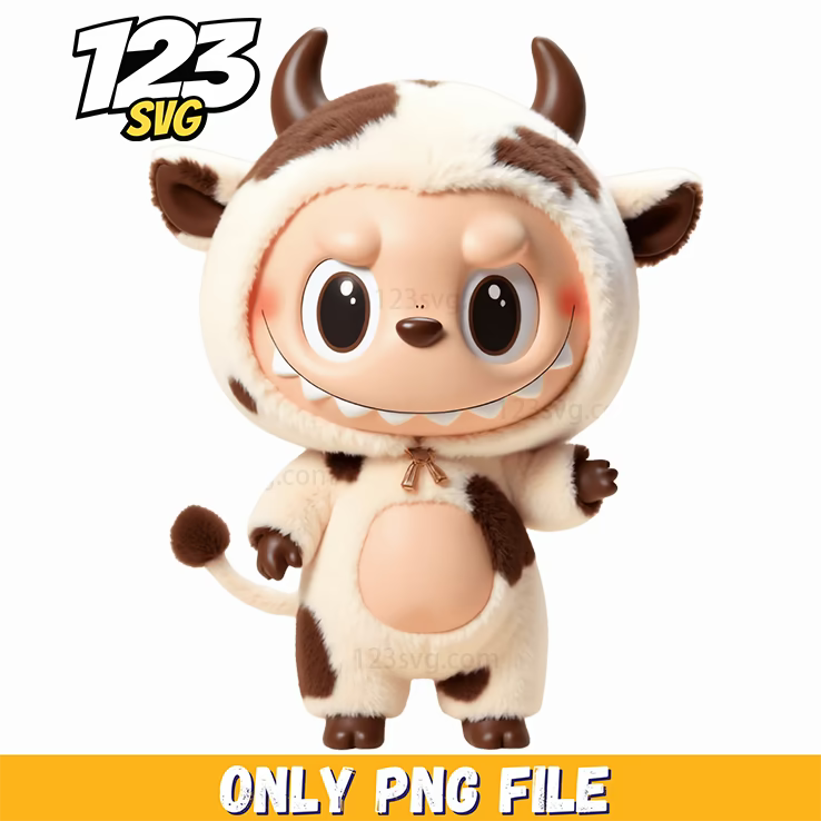 cow labubu png, labubu png, labubu design - 123SVG Store