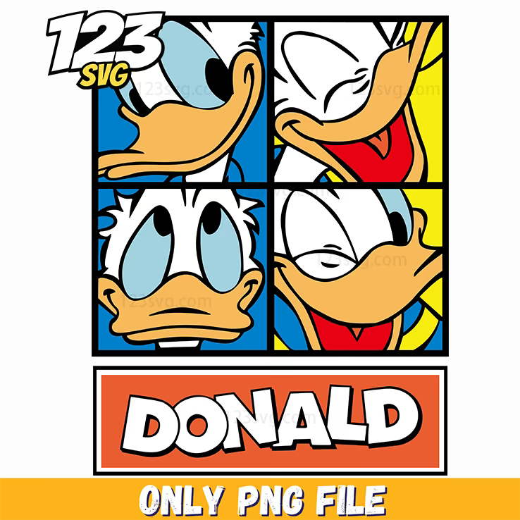 donald duck vintage png, funny designs png, donald duck svg png eps dxf - 123SVG Store