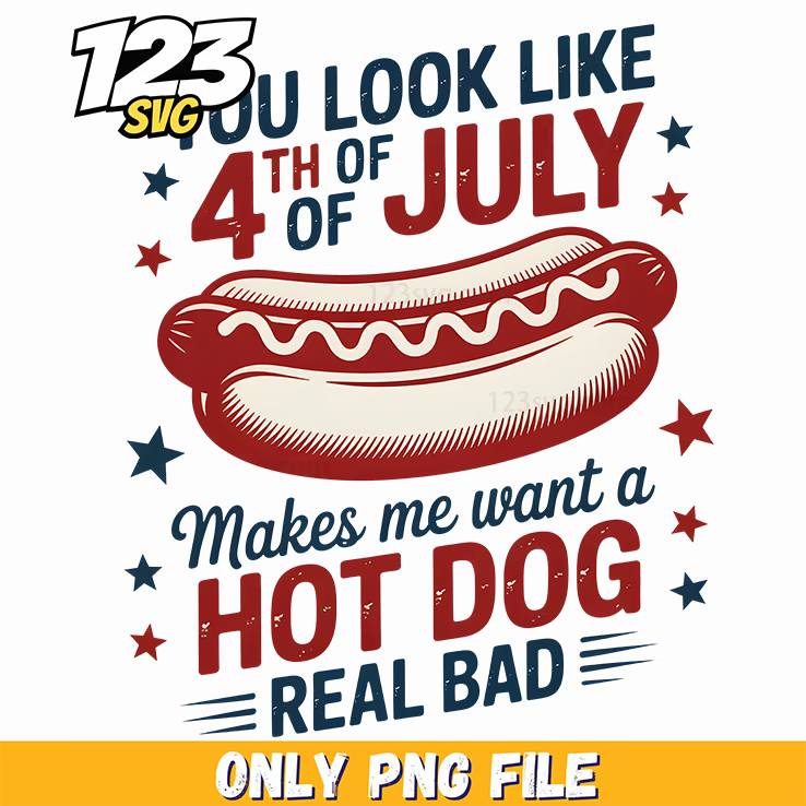 fourth of july hotdog png 2, 4th of july hot dog real bad png, hot dog png - 123SVG Store