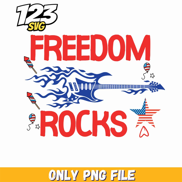freedom rocks electric guitar stars png, electric guitar stars png, freedom electric guitar stars png - 123SVG Store