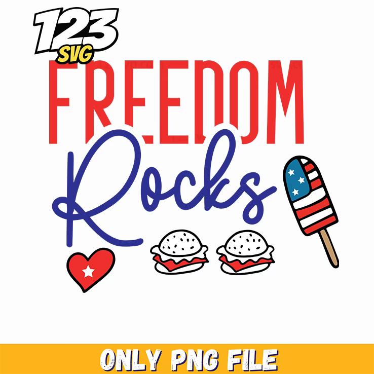 freedom rocks hamburgers popsicle png, hamburger freedom, freedom and hamburger - 123SVG Store
