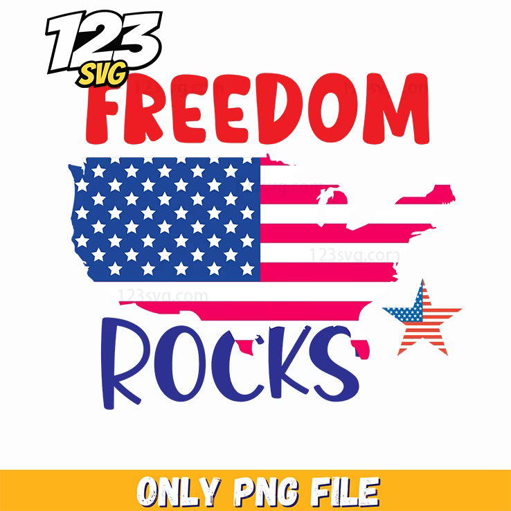 freedom rocks us map flags stars png, us map flags stars, map flags stars us freedom - 123SVG Store
