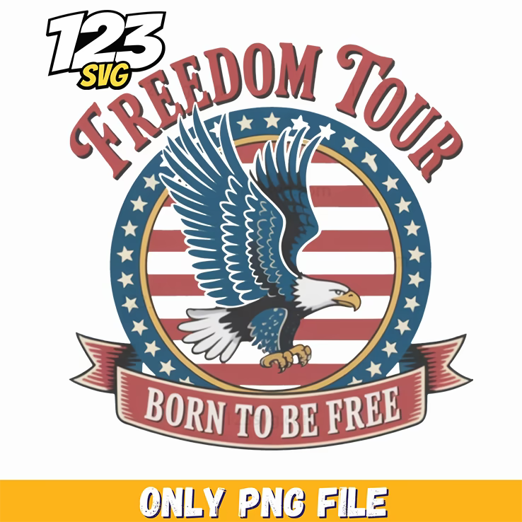 freedom tour bald eagle retro badge png, retro love, kpop bands cartoon png - 123SVG Store