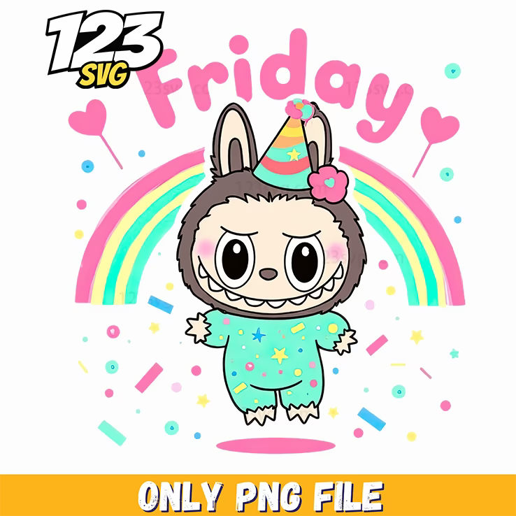 friday party labubu png, cute labubu png, labubu candy png - 123SVG Store
