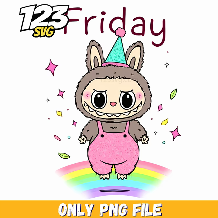 friday rainbow labubu png, cute labubu toys png, labubu png - 123SVG Store