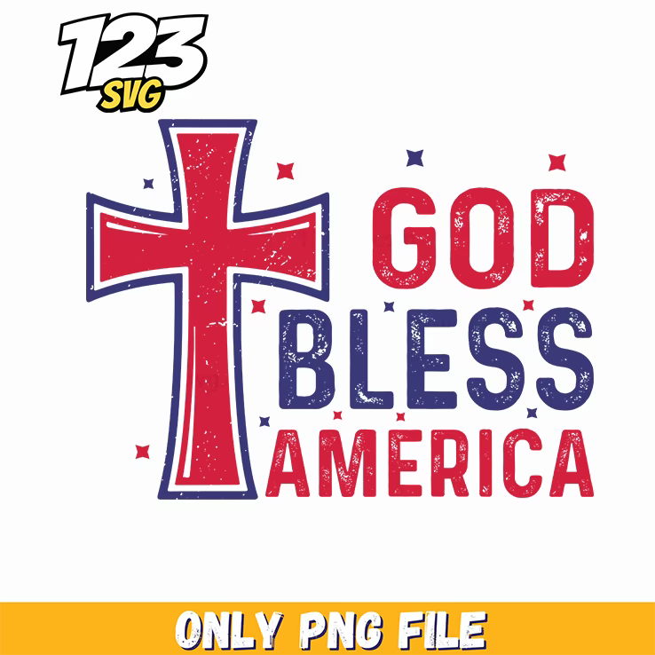 god bless america cross png, american flag cross, cross american flag png - 123SVG Store