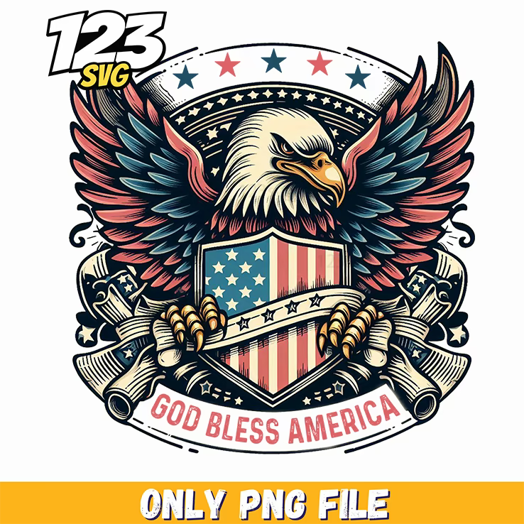 god bless america eagle shield png, inspirational easter png art print, easter day png - 123SVG Store