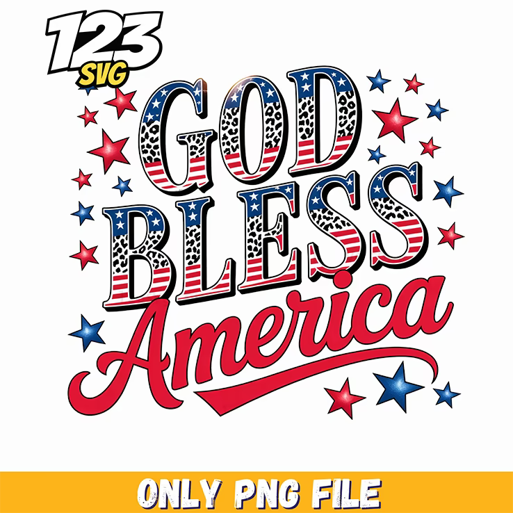 god bless america star leopard png, inspirational easter png art print, easter day png - 123SVG Store