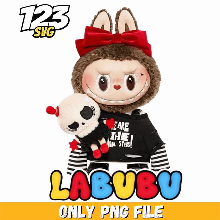 gothic labubu doll png, labubu doll png, labubu gothic doll - 123SVG Store