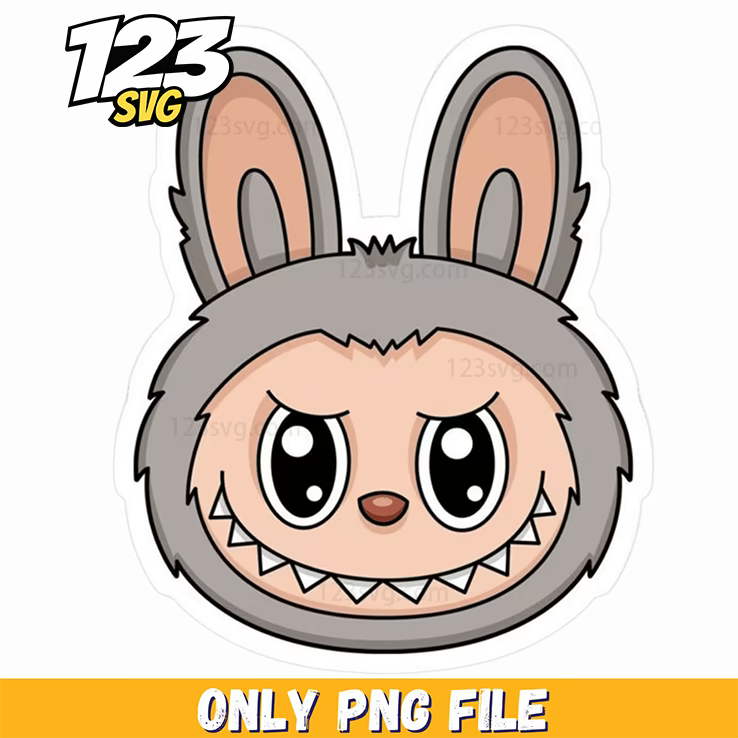 gray bunny face png, cute bunny face png, bunny face clipart - 123SVG Store