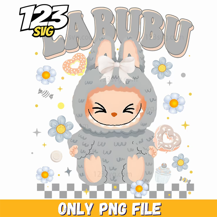 gray labubu png, labubu png, labubu character png - 123SVG Store