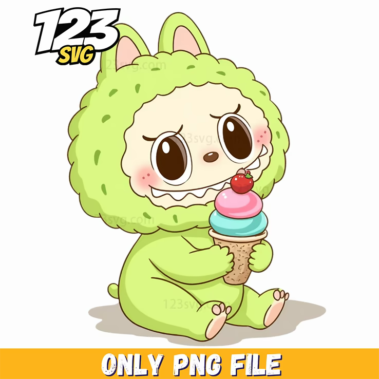green baby labubu png, labubu png, baby labubu clipart - 123SVG Store