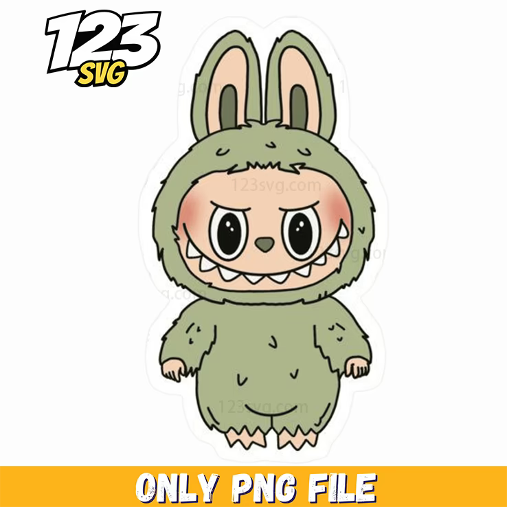 green bunny labubu png, labubu png, labubu character - 123SVG Store