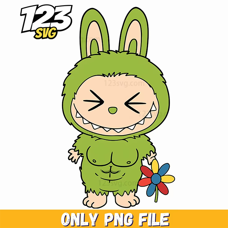 green bunny monster png, cute monster png, green monster png - 123SVG Store