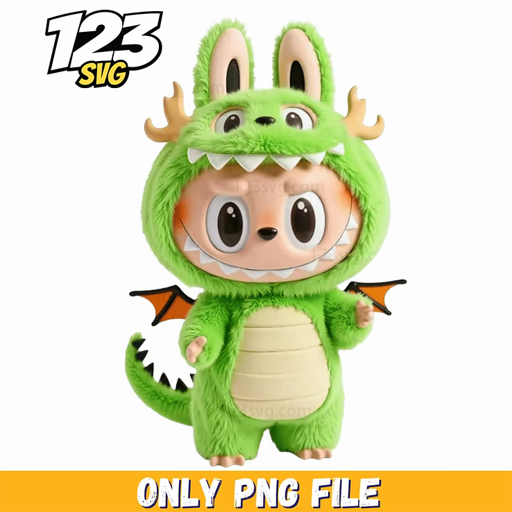 green dinosaur labubu png, dinosaur labubu png, labubu dinosaur png - 123SVG Store
