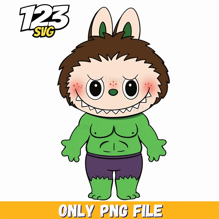 green hulk labubu png, labubu hulk images, labubu hulk png - 123SVG Store