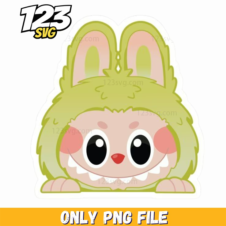 green mini bunny png, cute mini bunny clipart, cute bunny png transparent - 123SVG Store