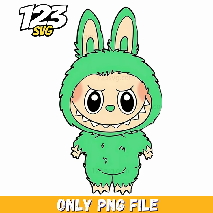 green monster labubu png, labubu png, labubu monster png - 123SVG Store