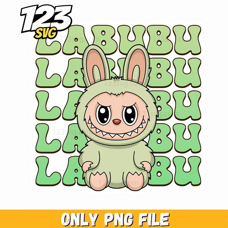 green retro labubu png, labubu png, labubu png vector - 123SVG Store