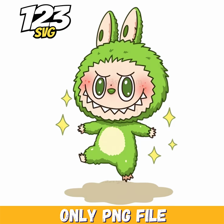 green sparkle labubu png, labubu png, labubu png - 123SVG Store