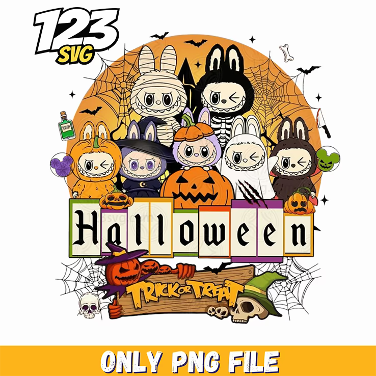 halloween labubu bundle png, labubu png, labubu halloween - 123SVG Store