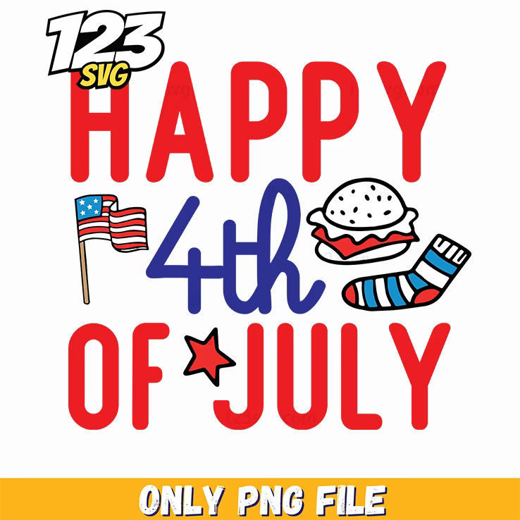 happy 4th of july flag hamburger socks stars png, 4th of july flag socks, hamburger socks with stars - 123SVG Store