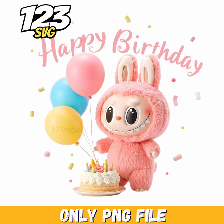 happy birthday bunny png, happy birthday bunny, birthday bunny png free - 123SVG Store