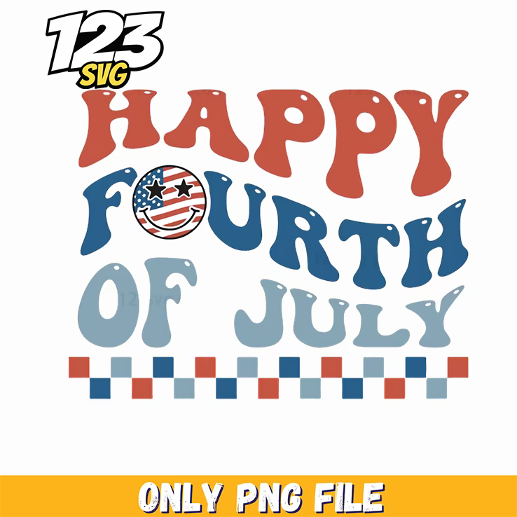 happy fourth of july checkerboard png, happy fourth of july png, 4th of july png - 123SVG Store