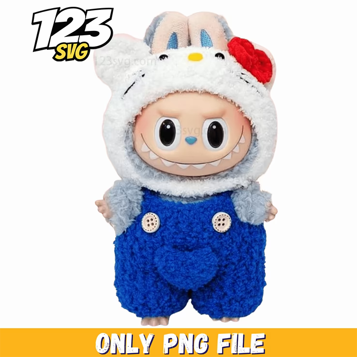 hello kitty overalls labubu png, labubu hello kitty, labubu png hello kitty - 123SVG Store
