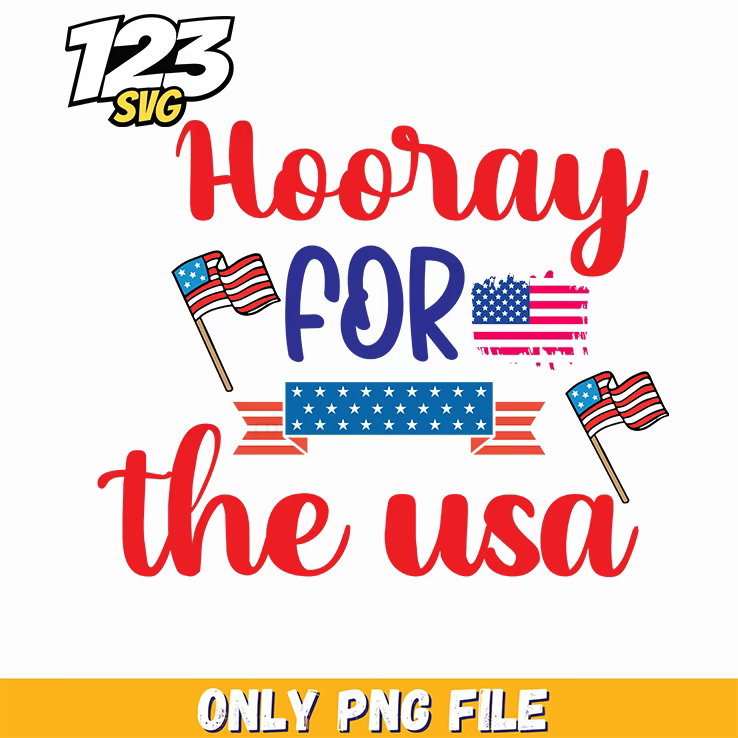 hooray for the usa flags ribbon bunting png, usa flag bunting, american flag ribbon bunting - 123SVG Store