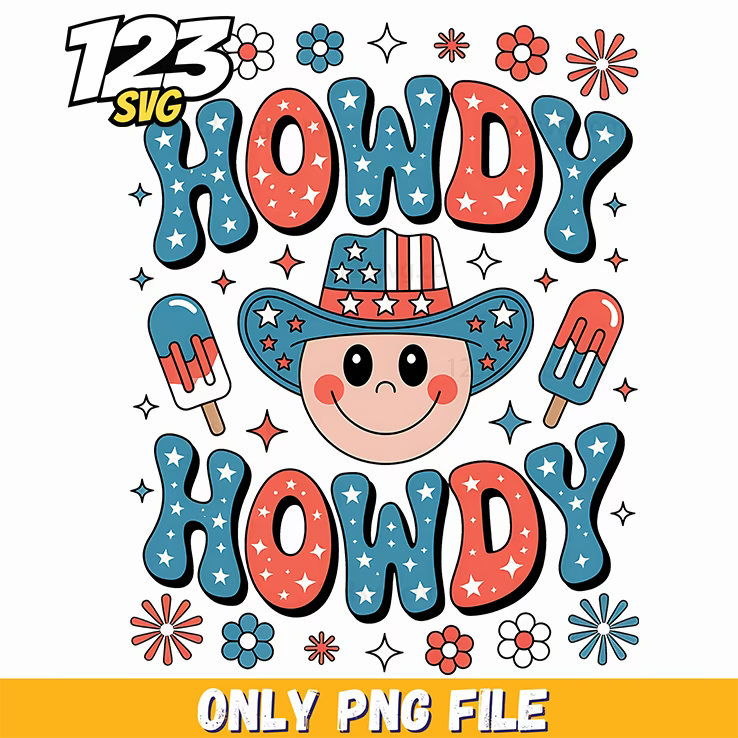 howdy howdy cowboy hat popcorn png, easter cowboy hat, easter cowboy egg - 123SVG Store