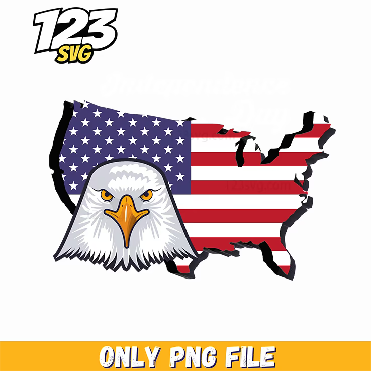 independence day map silhouette eagle png, thanksgiving day png, kpop band mascot png - 123SVG Store