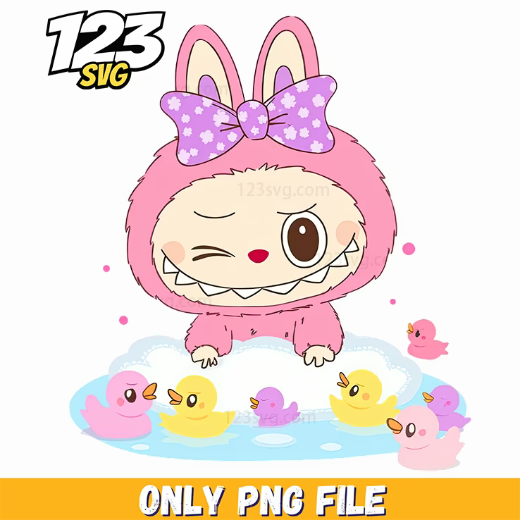 kawaii labubu bath time png, all popmart characters png, all types of labubu png - 123SVG Store