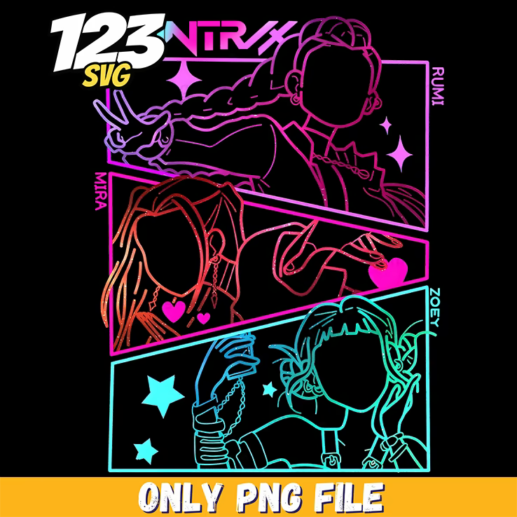 kpop demon hunters blu ray, kpop demon huntress characters, kpop demon hunter game - 123SVG Store