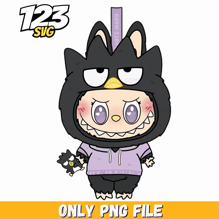 kuromi dark labubu png, kuromi labubu, my melody kuromi - 123SVG Store