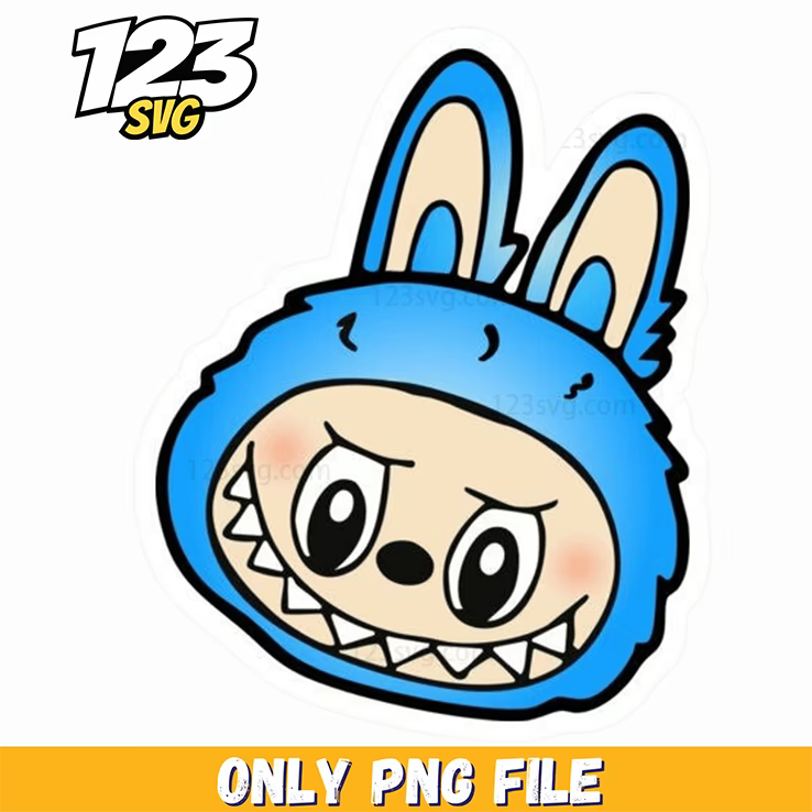 labubu blue bunny badge png, blue bunny badge png, blue bunny badge - 123SVG Store