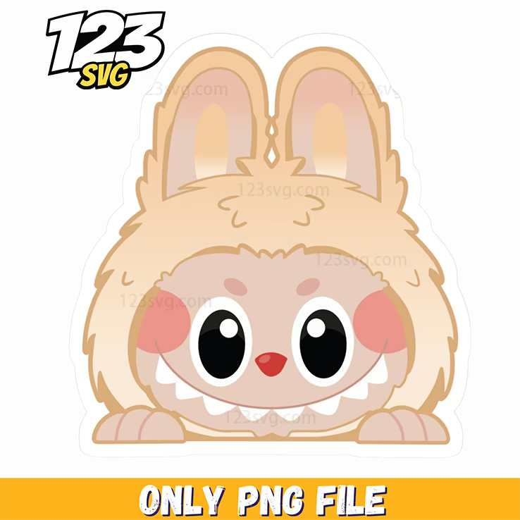 labubu bunny face sticker png, labubu sticker png, bunny face sticker png - 123SVG Store