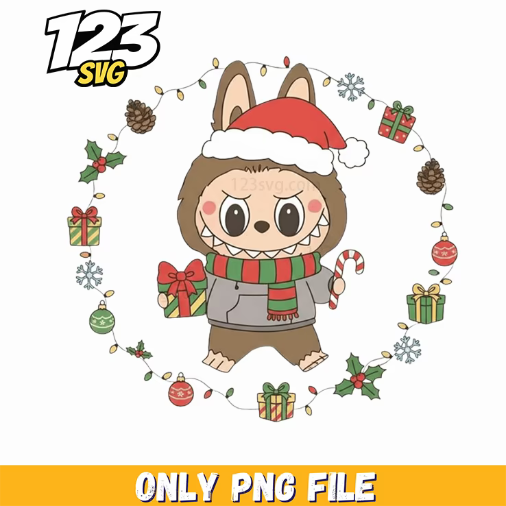 labubu christmas wreath png, labubu christmas wreath, labubu png christmas wreath - 123SVG Store