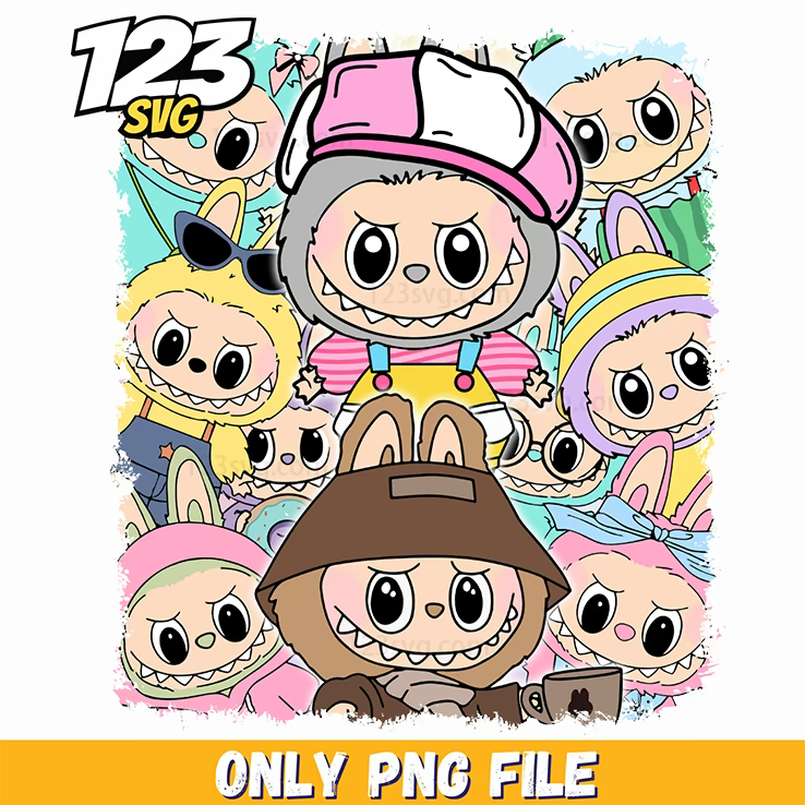 labubu collage png, labubu png, labubu transparent png - 123SVG Store