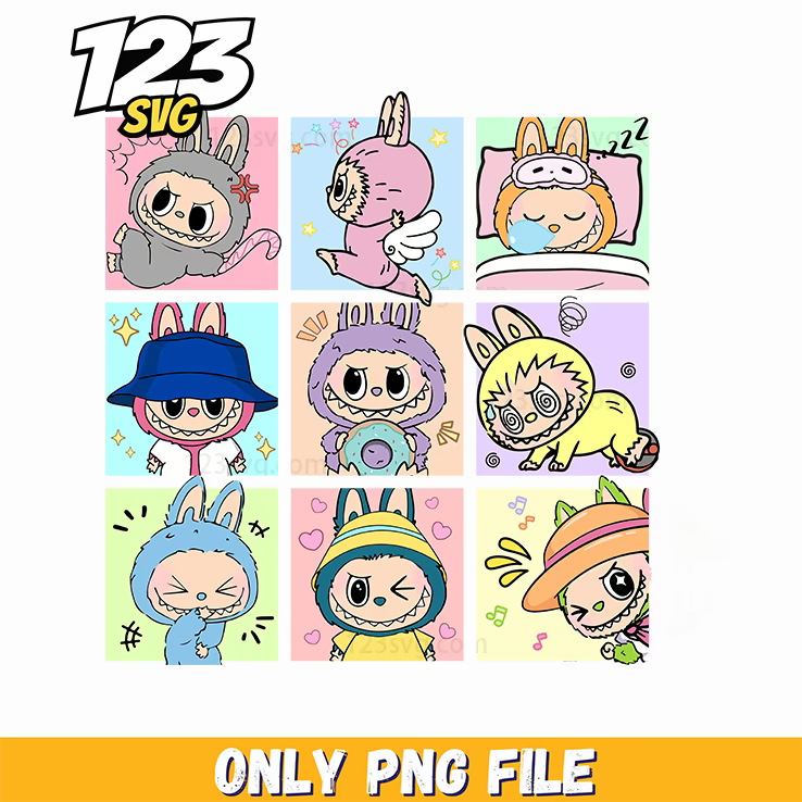 labubu comic collage png, labubu comic character, labubu comic characters - 123SVG Store