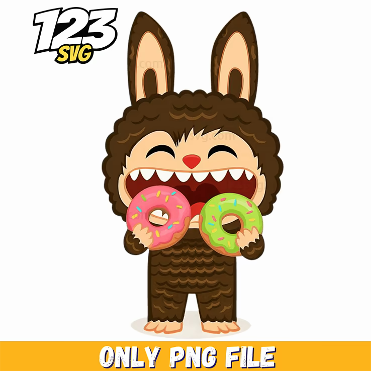 labubu donut lover png, donut lover png, labubu donut png - 123SVG Store
