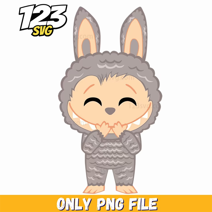 labubu gray plush kawaii png, labubu plush kawaii, plush kawaii labubu toys - 123SVG Store