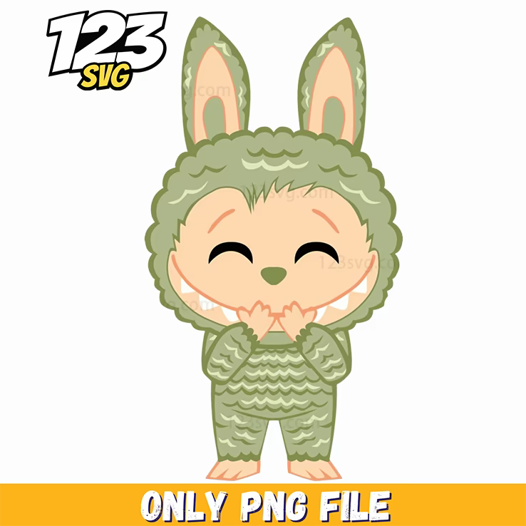 labubu green bunny kawaii png, green kawaii bunny, bunny kawaii art - 123SVG Store