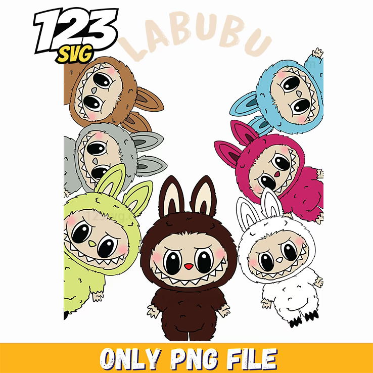 labubu heads pattern png, labubu heads pattern, labubu pattern png - 123SVG Store