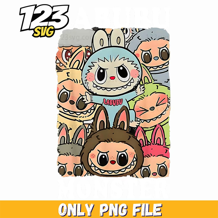 labubu monster collage png, cute monster collage png, monster collage art png - 123SVG Store