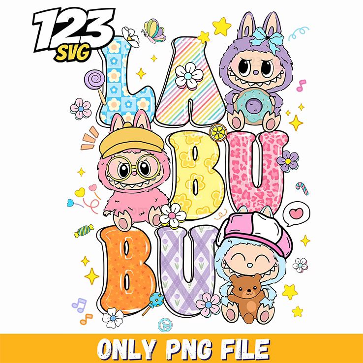 labubu pastel typography png, pastel typography labubu, pastel typography png - 123SVG Store