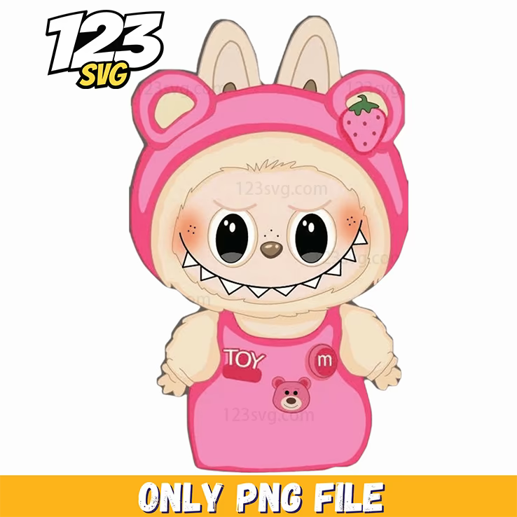 labubu pink bear hoodie png, pink bear hoodie, labubu pink bear png - 123SVG Store