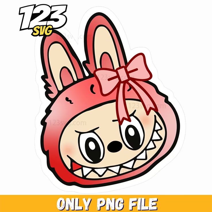 labubu pink bow sticker png, pink bow sticker png, labubu pink bow sticker - 123SVG Store