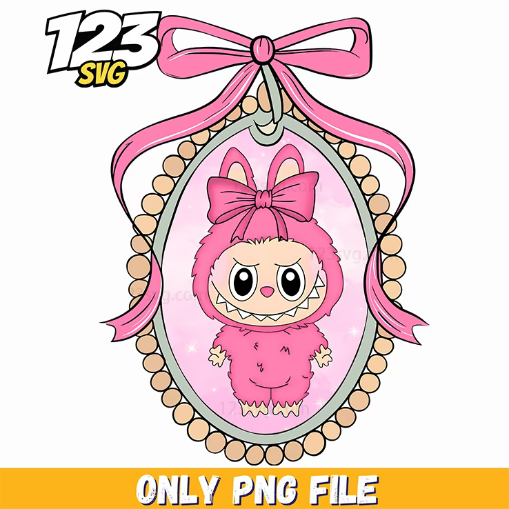labubu pink ornament frame png, pink ornament frame png, ornament frame png - 123SVG Store